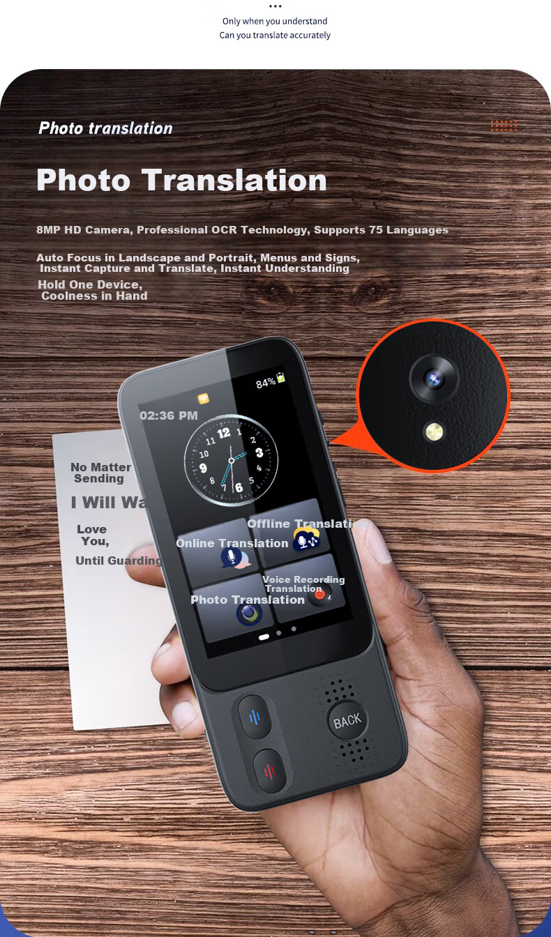 Shushan Offline Translator Voice Translation Device Multilingual Simultaneous Interpretation Translation Pen Real-time Sync Camera Recorder S09 4