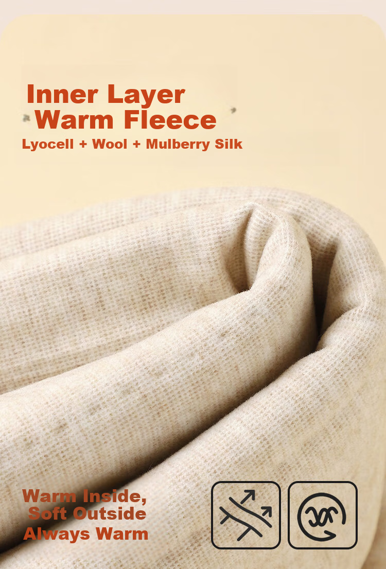 LangSha Thermal Underwear Extra Thick Plus Size Fleece-Lined Men's Wool Cold-Resistant Mid-Neck Thickened Warm Autumn Shirt and Pants Set Winter 6