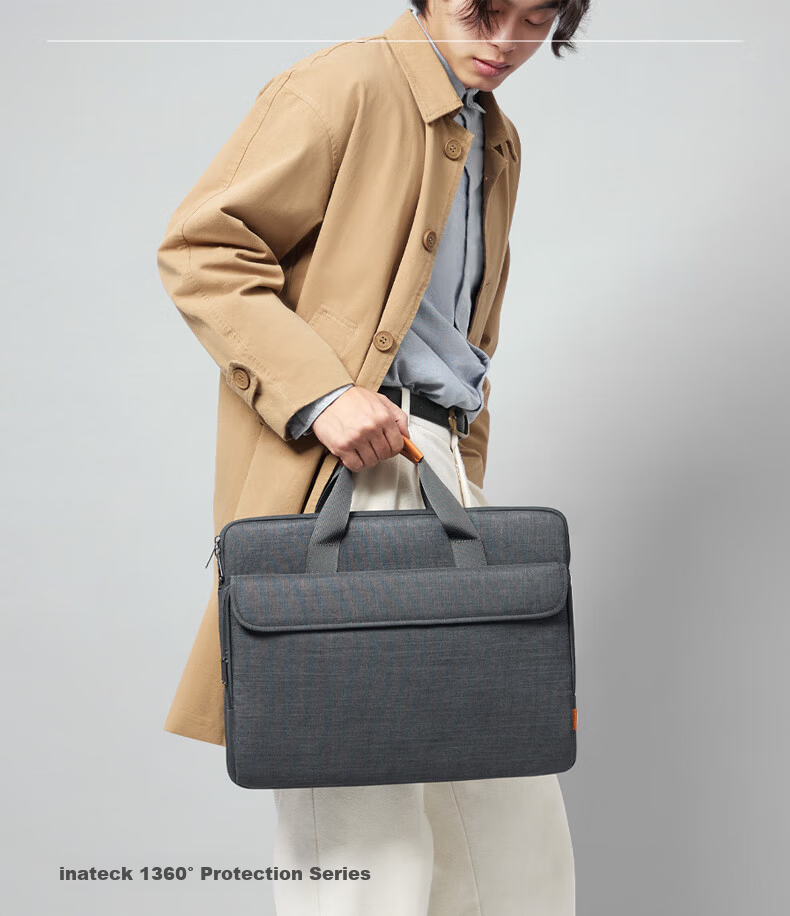 Inateck Laptop Bag Handheld Notebook Shoulder Bag for Apple Huawei Lenovo Xiaoxin Hand Carry - Gray 13.3 Inch 3