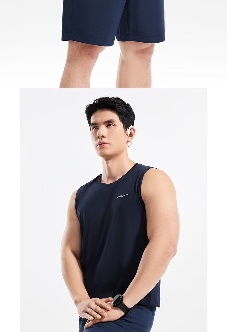Erke Men's Sports Vest Summer Moisture-Wicking Quick-Dry Ice Feel Crew Neck Sleeveless T-Shirt Outdoor Casual Base Layer Shirt 25