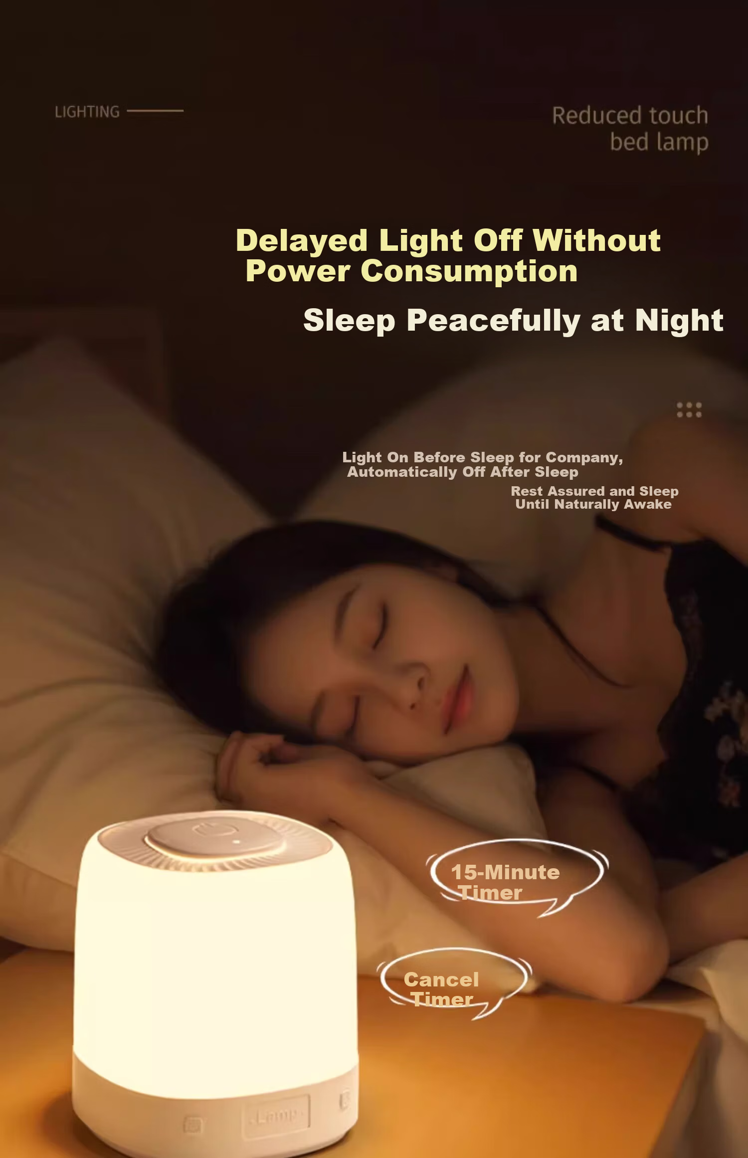Wanhuo Voice-Controlled Smart Night Light Bedroom Sleep Lamp Bedside Table Lamp Baby Feeding Eye Protection 17