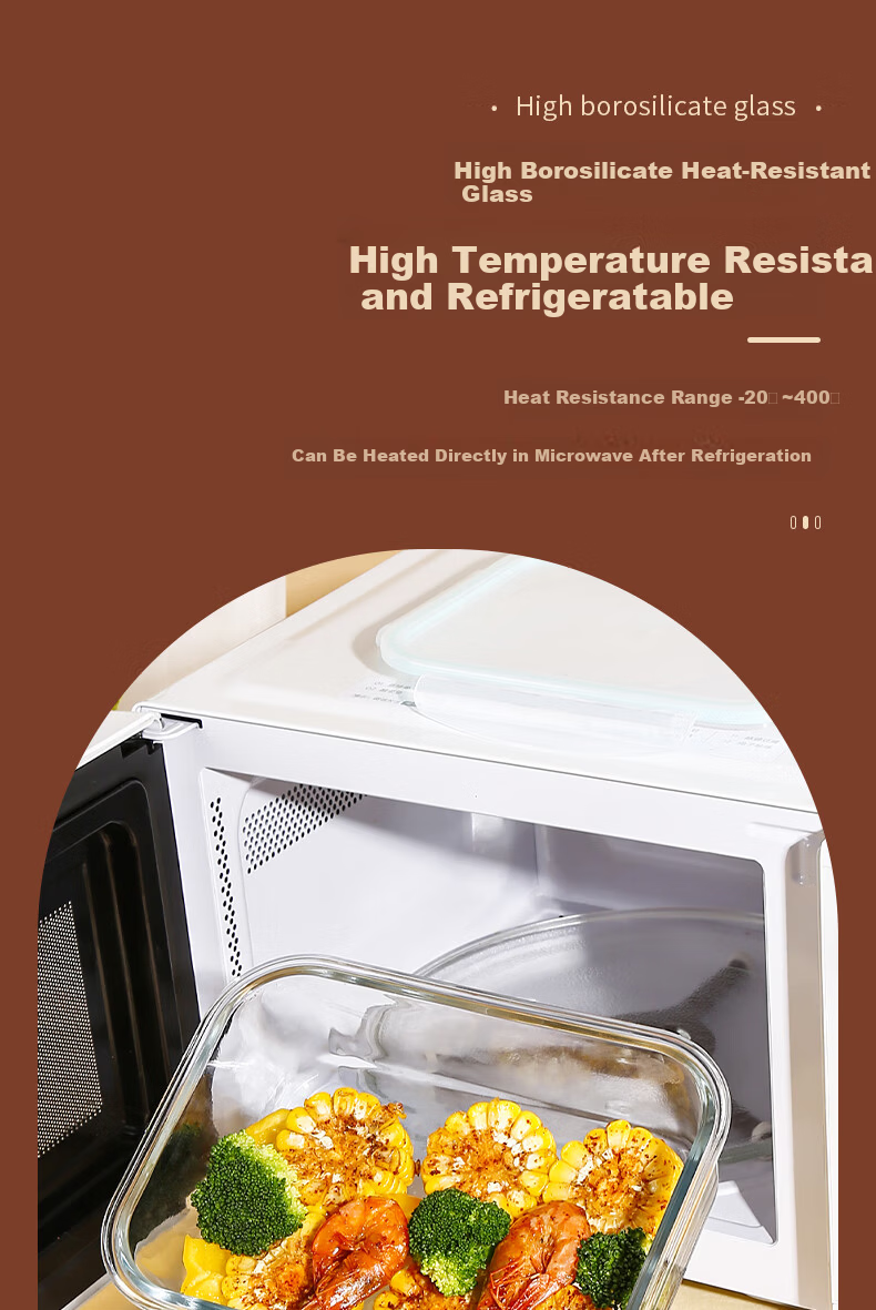 Cilock Large Capacity Glass Lunch Box Microwaveable Bento Box with Extra Large Long Compartments and Bag for Office Workers 4