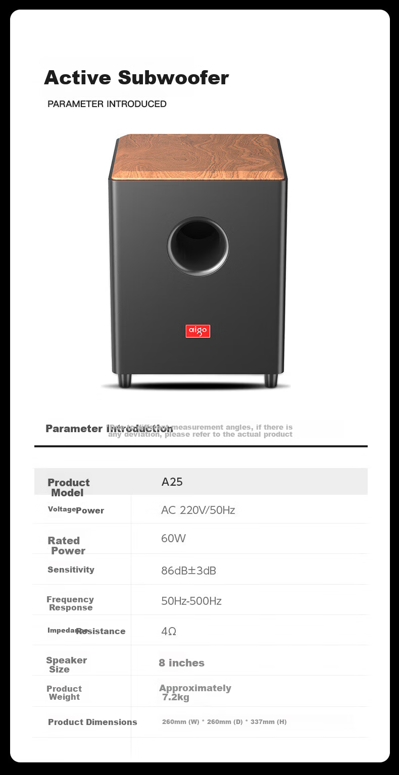 Patriot A22 Professional Active Monitor Speaker Desktop Computer Speaker Home Theater Subwoofer Active Hi-Fi Wireless Bass Dual Mic Version 7