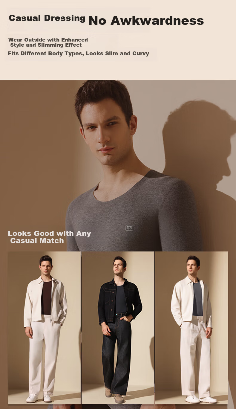 Modal [2 Sets Tencel] Men's Thermal Underwear Set Fleece Thickened Seamless Heat Retaining Autumn Winter Long Johns 2