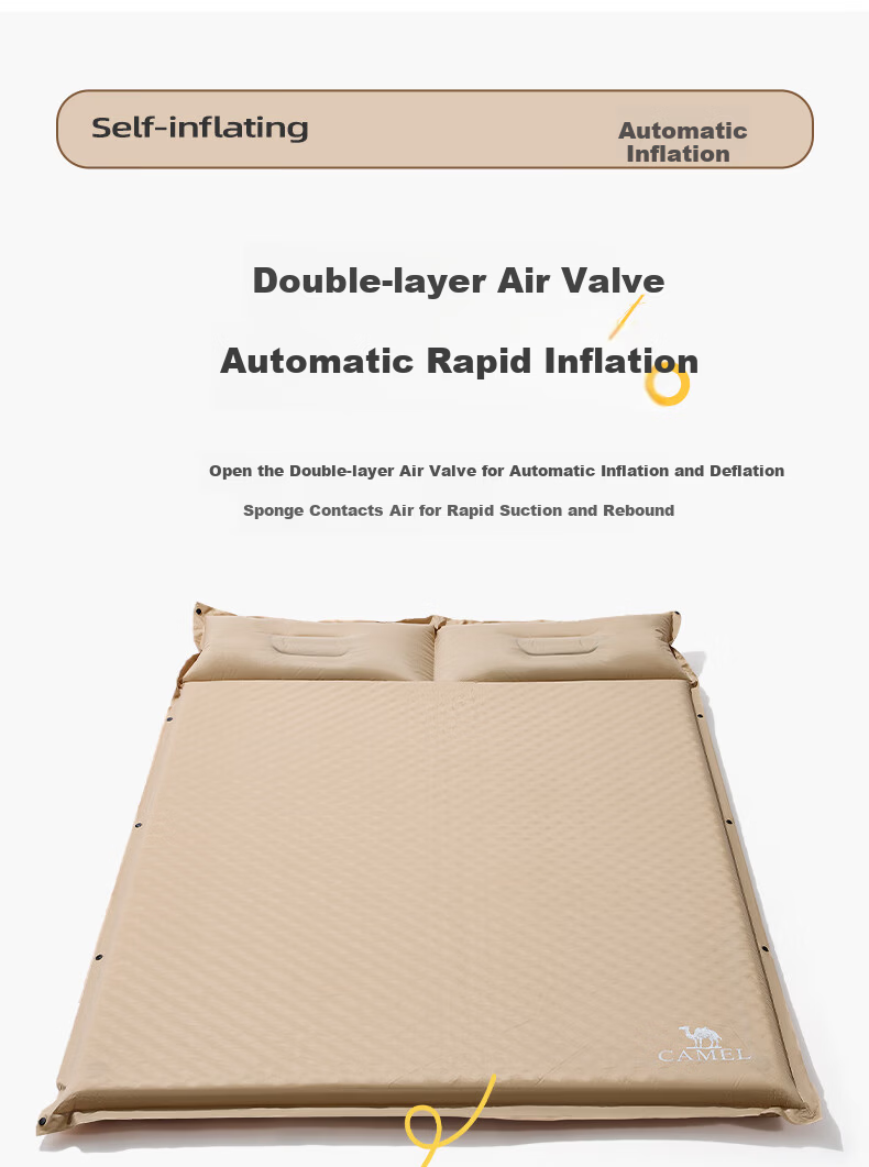 CAMEL Egg Nest Self-Inflating Air Mattress Outdoor Camping Portable Moisture-Proof Mat A704 Silver Green Ground Pad 1