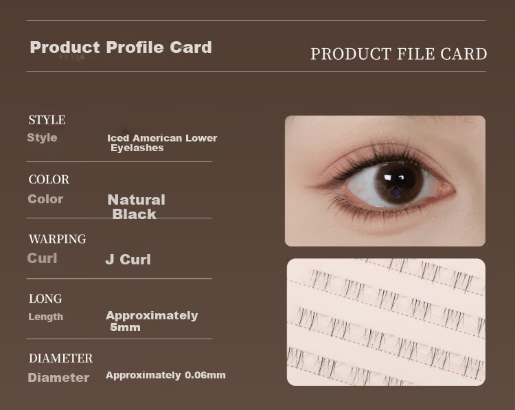 UIMO Glue-Free Lower Eyelashes Thai Style False Lashes Self-Adhesive Single Cluster Soft Segmented Natural Transparent Stem 10