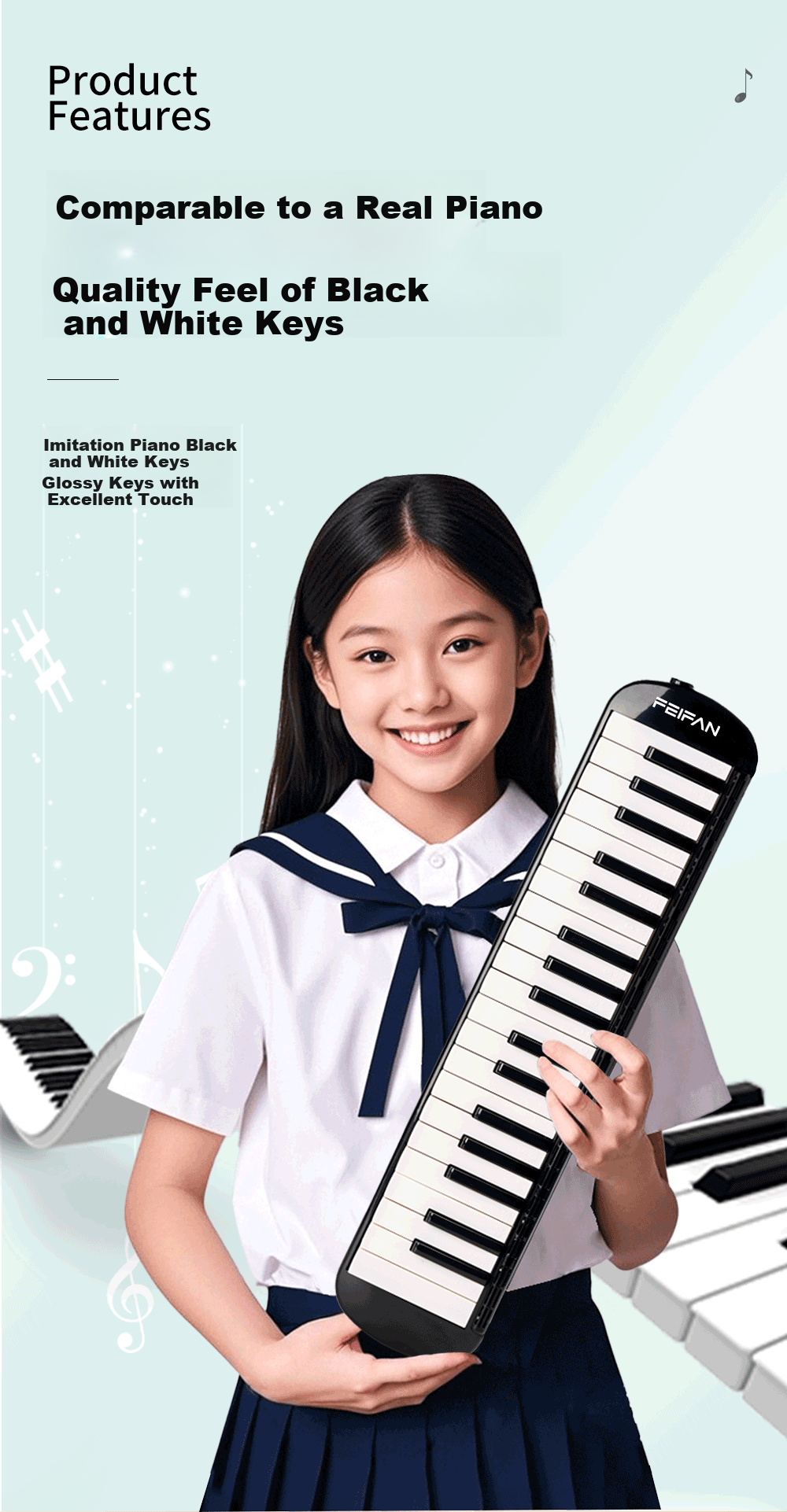 Feifan 37-Key Professional Melodica for Adults And Children, Suitable for Elementary School Students And Beginners in Wind Instrument Learning 4