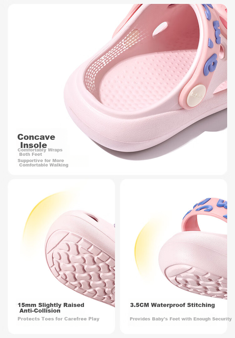 BALABALA Kids Slippers Girls Summer Cartoon Indoor Hole Shoes Cute Breathable Soft Sole Boys Beach Sandals 10