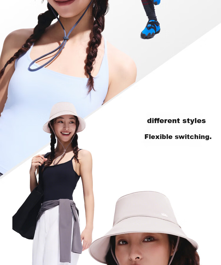 Beneunder Women's Reversible Fisherman Hat, Sun Protection Cap, Sun Visor, UV-Resistant Full Face Sunshade AL501 Coconut White 13