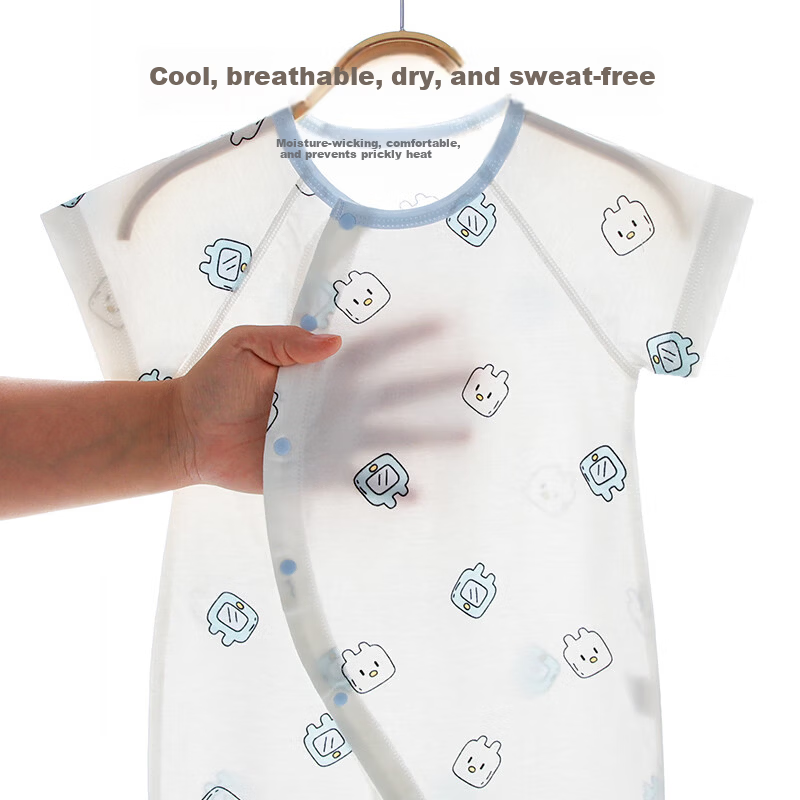 Qiaojiao Duck Baby Clothes Newborn Summer Thin Romper Class A Pure Cotton Full Moon Baby Crawling Suit Summer Pajamas