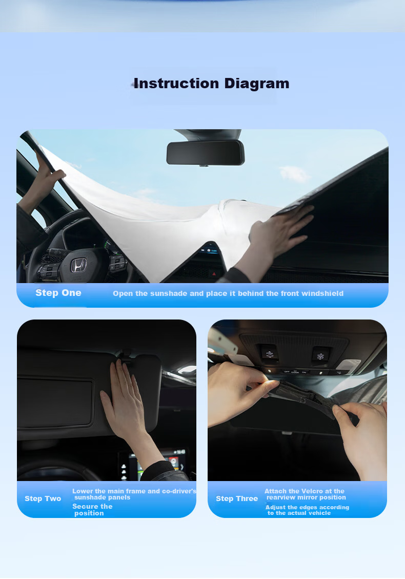 HONDA Original Car Sunshade Front Windshield Interior Heat Insulation Sunshade Ice Curtain Single Layer Accord Special 15