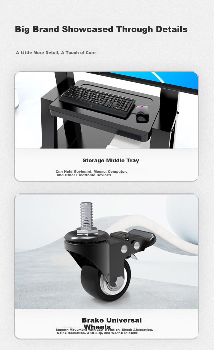 ProPre TV Mobile Floor Stand, 32-75 Inch TV Bracket, Compatible with Hisense TV Mobile Cart, Conference Movable Mount, Suitable for Honghe, Seewo Advertising Machine Stand 9