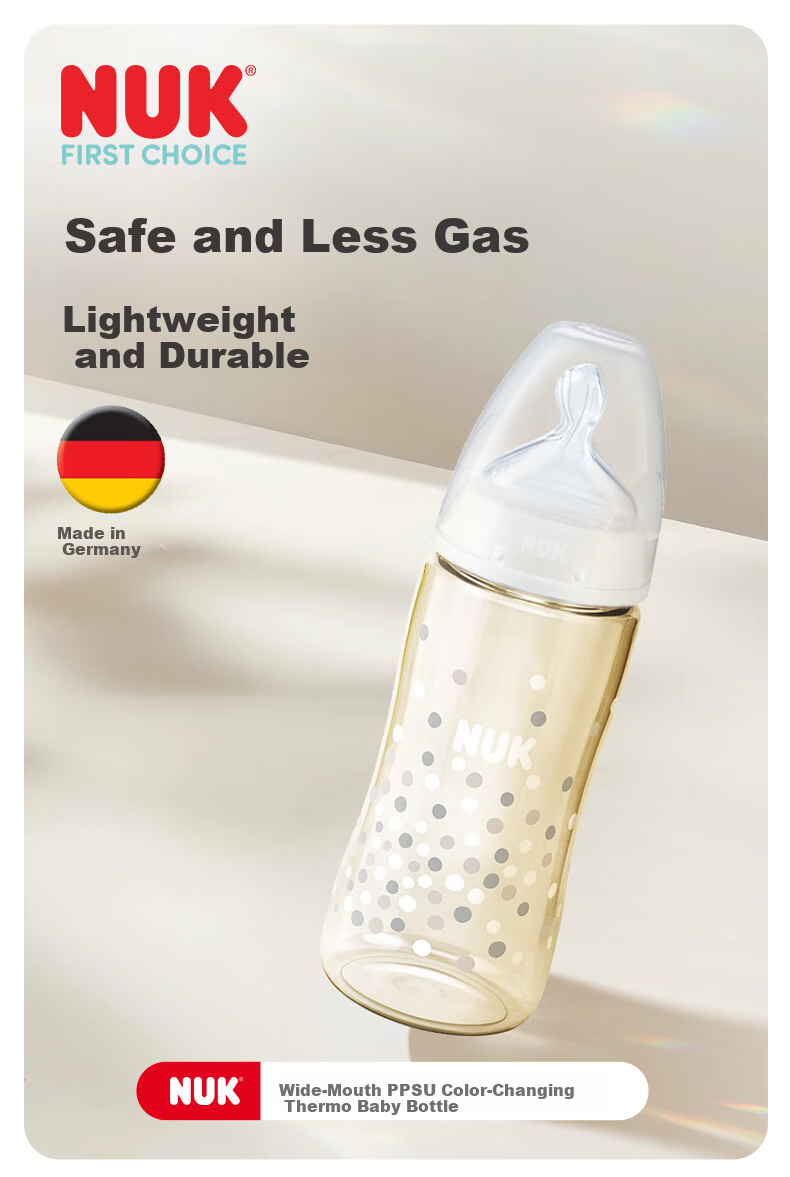 NUK Wide Neck Temperature-Sensitive White PPSU Baby Bottle with 0-6 Months Nipple 150ml Anti-Colic Anti-Choking 2