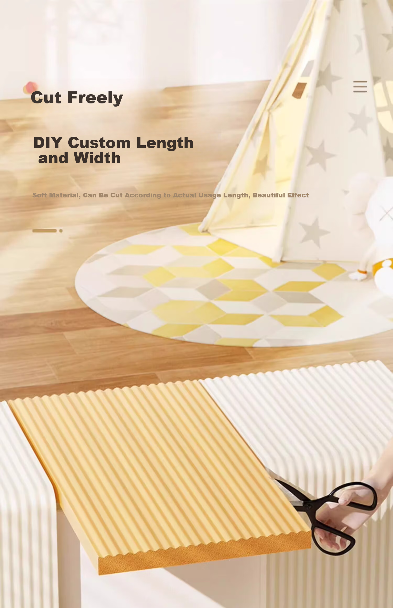 YOUBEISHI 2m Edge Guard Bumper Strip Thickened Corner Cabinet Door Protective Strip for Kids Play Mat Assembly 21