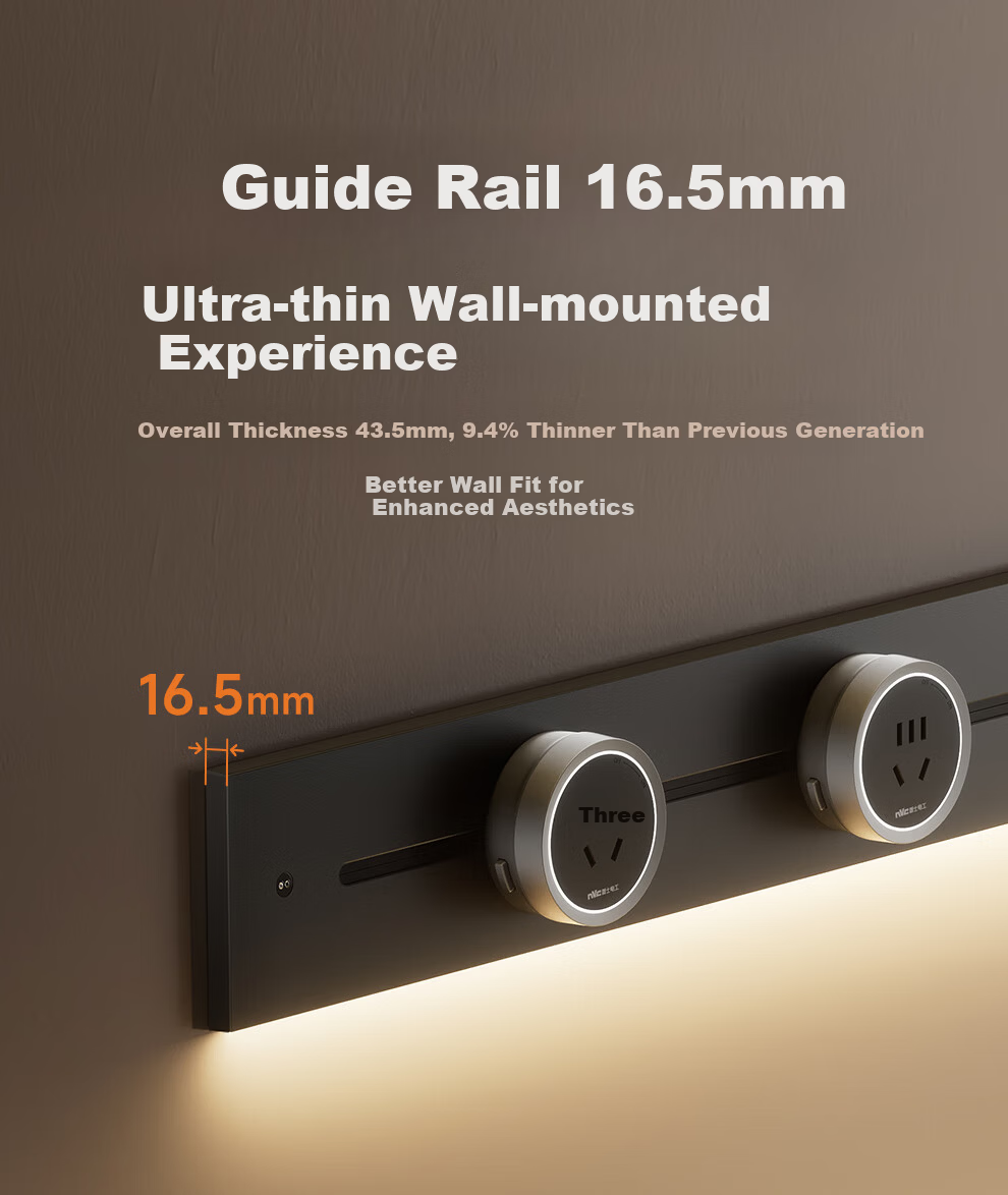 NVCleishidiangong Track Socket, Motion Sensor Light, Movable Surface-Mounted No-Drilling, 750mm+4 Five-Hole, DP12 Series Black 4