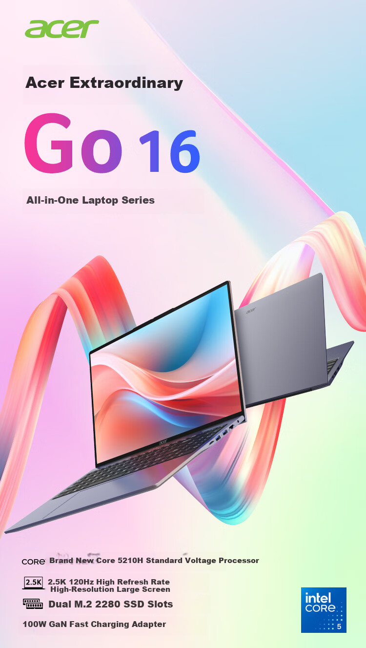 Acer Aspire Go 16-Inch Core High-Performance Thin And Light Laptop for Office Work And College Students (Core C7-240H, 16GB RAM, 1TB Storage, 2.5K Display) Gray 1
