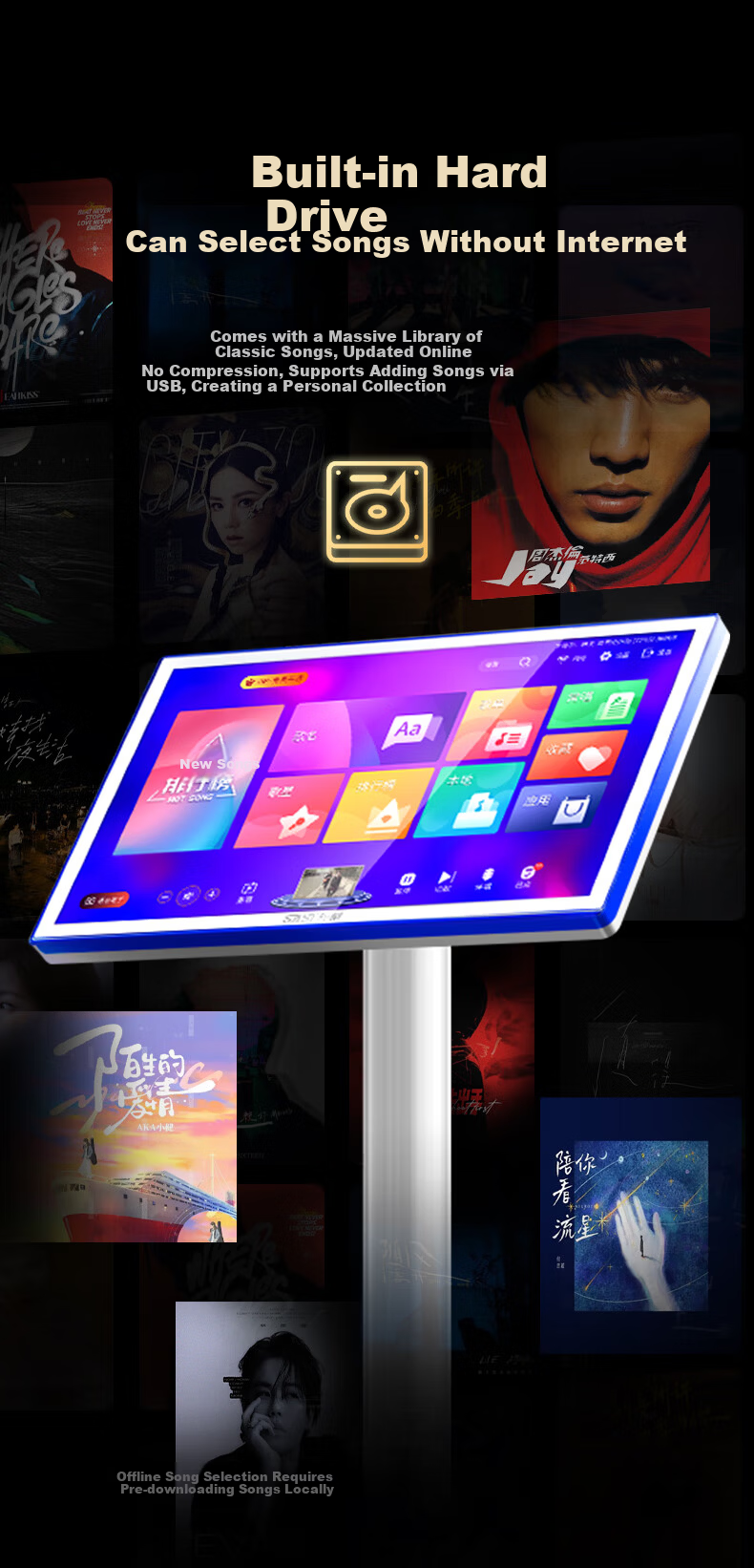 SAST Home KTV Sound System Home Theater Karaoke Machine All-in-One Smart Karaoke Speaker Professional Amplifier Bass Subwoofer Full Set CK-10 13