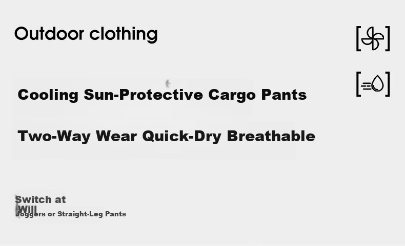 CAMEL Outdoor Quick-Dry Men's Paratrooper Pants Summer Cooling Durable Work Pants Breathable Sweat-Absorbing Sun-Protective Sports Long Pants Women XXL 1