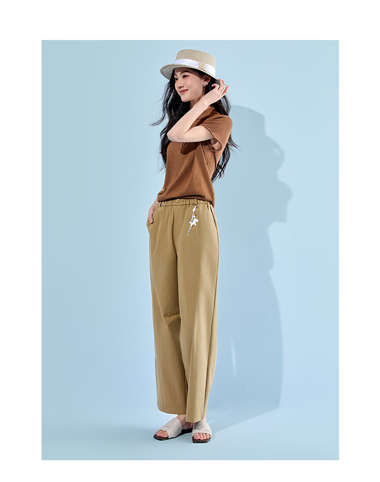 Free Style Wide-Leg Pants for Women Summer Thin Nine-Point Straight Casual Pants 2026 New High Waist Slim Loose Narrow Balloon Pants 16