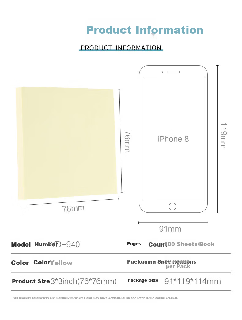 M&G Stationery Sticky Notes 1200 Sheets Yellow 76x76mm Large Memo Pads Notebook Labels YD-940-ZZ 2