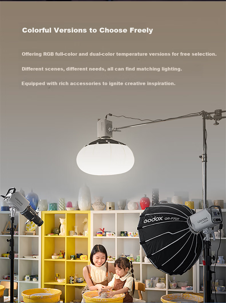 Godox LA300BI RGB LED Fill Light Live Streaming Light Photography Lighting Studio Continuous Light 9