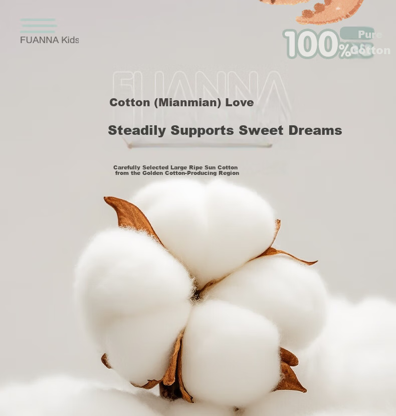 Fuanna Children's Class A Pure Cotton Bed Sheet Single Cotton Bed Cover Mattress Protector 1.2m Bed 180*240cm 5