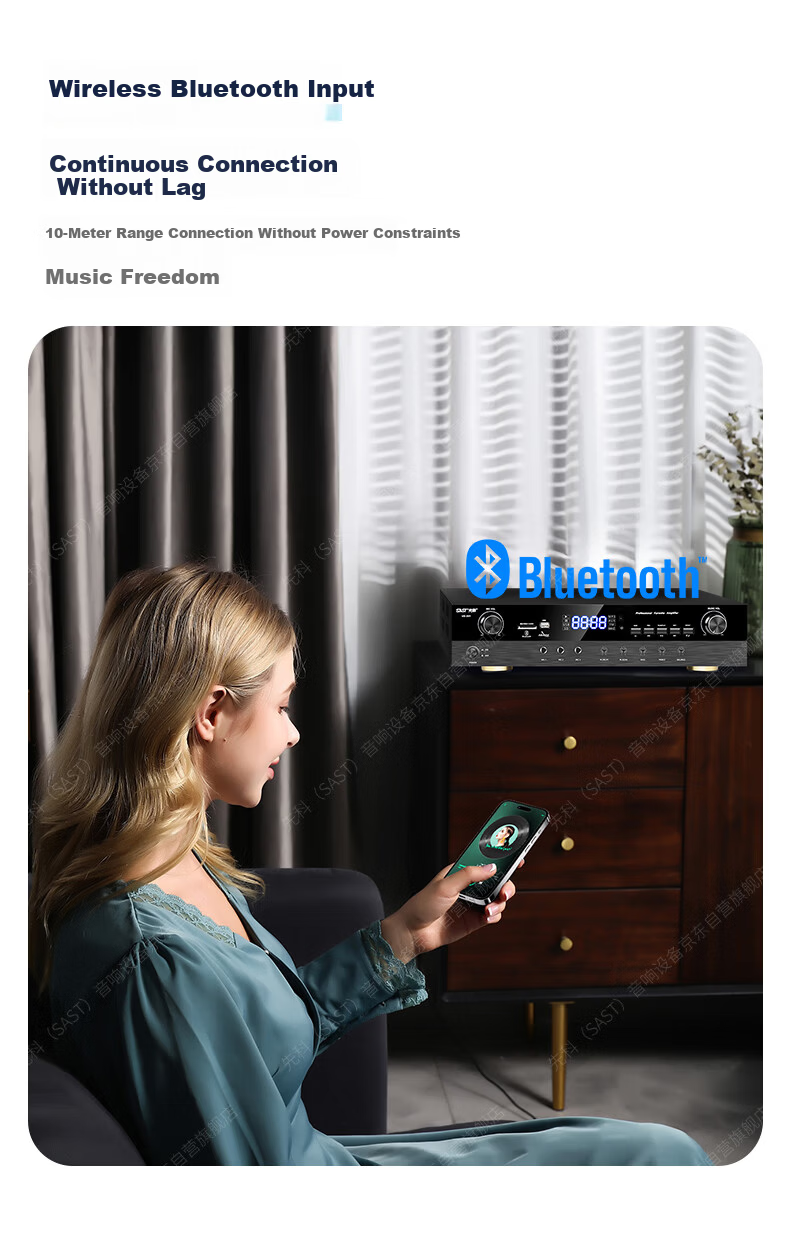 SAST Professional Pure Amplifier, High-End Hifi Stage Wedding Home Performance KTV Dual-Channel High-Power Audio Amplifier MV-400Axs 7