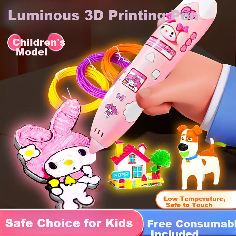 COODORA Low-Temperature 3D Printing Pen Toy for Girls Ages 3-6-10 Wireless 3D Drawing Pen Princess Glow-in-the-Dark Birthday Gift 1