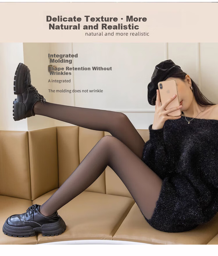 LangSha Sheer Skin-Effect Tights Black Silk Spring Autumn Thin Seamless Nude-Look Pantyhose 7