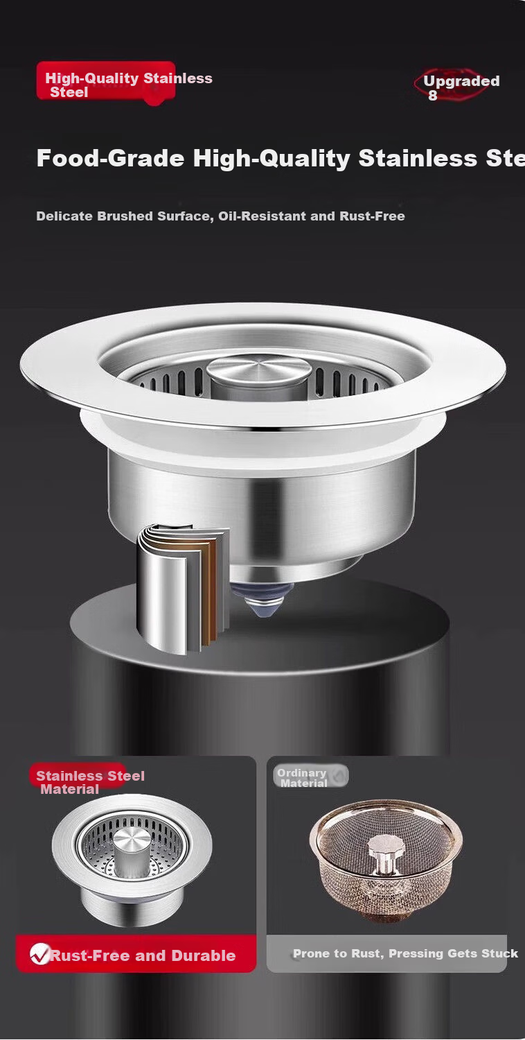 OPLSED [Germany] Stainless Steel Kitchen Sink Drain Accessory Leak-Proof Plug Filter Universal OP-TTX2001 13