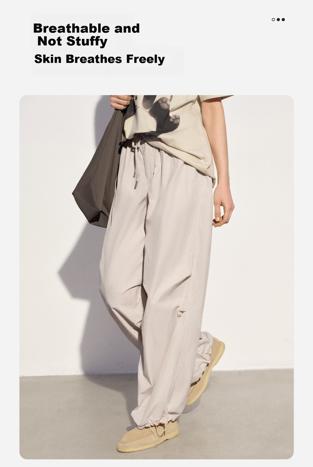 Panda Camel Series Quick-Dry Pants Summer Women's Cooling Loose Straight Casual Hiking Trousers 8147 Gray, M 3