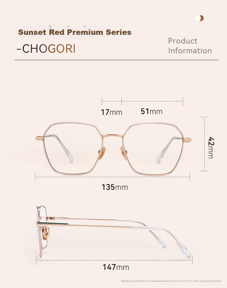 Sunset Red Titanium Reading Glasses HD Blue Light Blocking Fashionable Premium Presbyopia Glasses E111M 100 Degree Gift for Mom 10