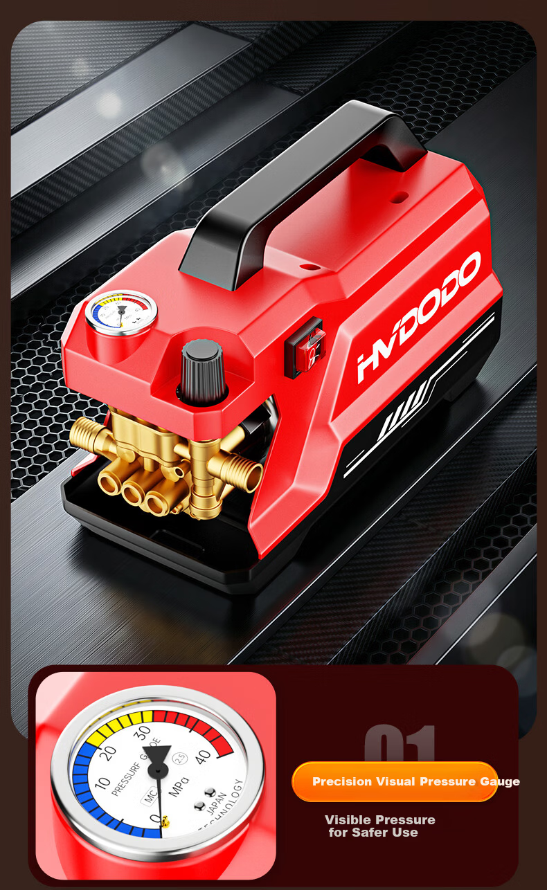 Huiduoduo High-Pressure Car Wash Gun Industrial Commercial Pure Copper Powerful Floor Cleaning Water Pressure 800 Bar 10