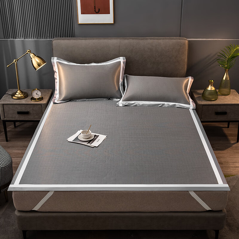 UCHINO HU-HY05L06 Summer Encounter Ice Silk Mat Set of Three Pieces, 180*200cm, Set, Gray