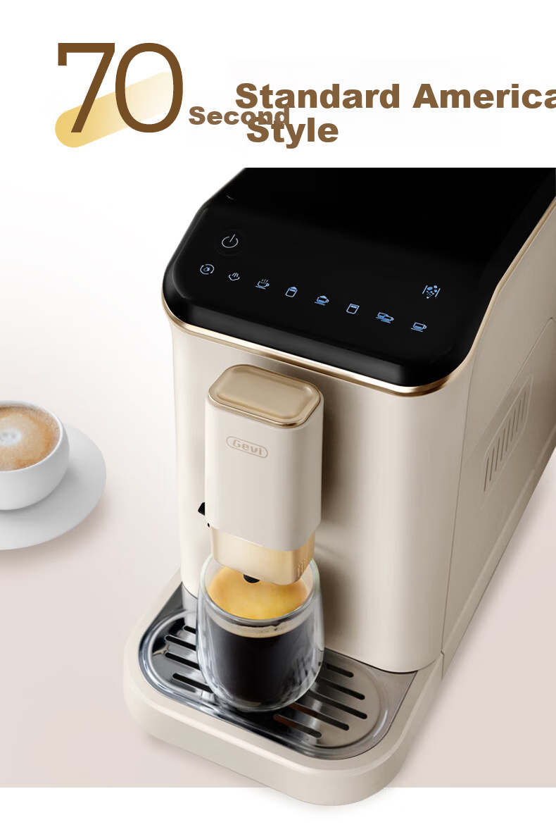 Gevi Fully Automatic Coffee Machine Small Grinder Integrated Italian American Coffee Dual Heating System GV-K01S One-Key Bean Cleaning [7-Day Free Trial] [Price Protection 618] 8