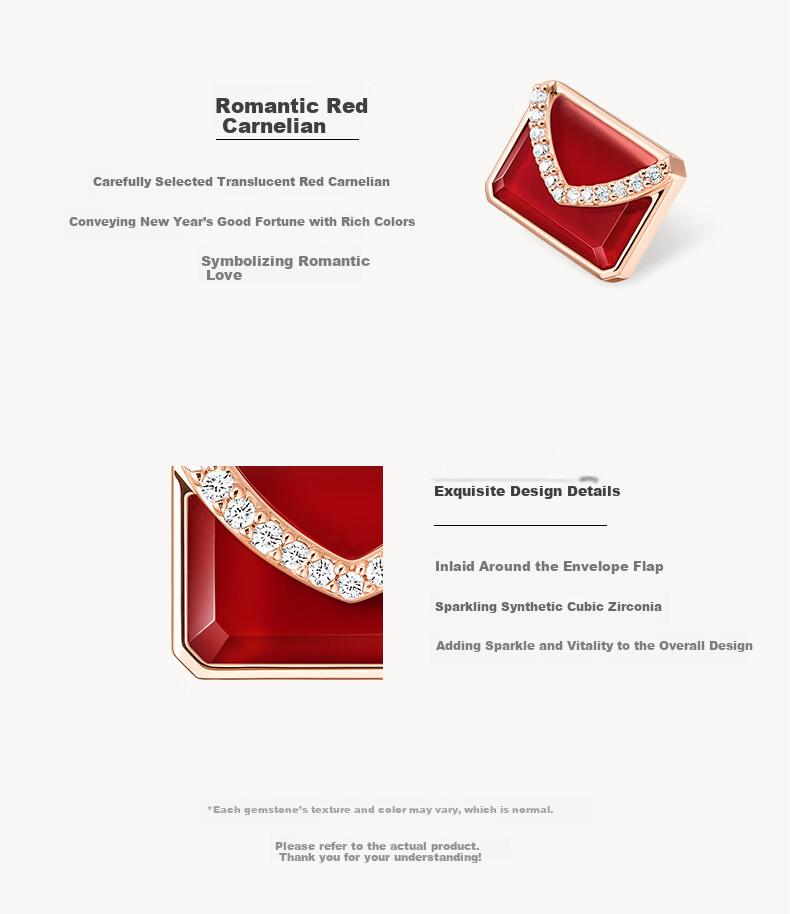 LOLA ROSE Love Letter Series Gemstone Bracelet for Women Red Carnelian Holiday Gift 4