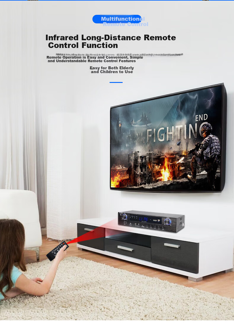 HYUNDAI S1200 Home KTV Audio Amplifier System, Home Karaoke Speaker Dedicated, High-Fidelity Bluetooth Wireless High-Power Music Amplifier 5