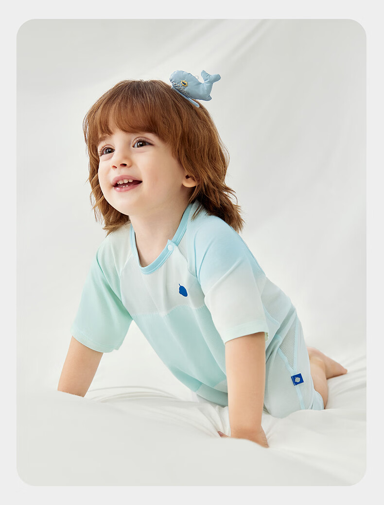 Babycare Newborn Spring Summer Soft Milk Skin Belly Protection Sleeping Bag Legged Sleeping Bag 5-Sleeve Mint Bubble Size 100 (95-105cm) 27