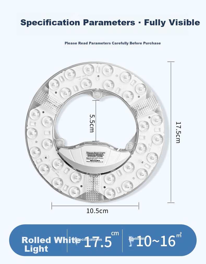 Shengbodun LED Ceiling Light Panel Replacement Lamp Core Round Magnetic Module Light Strip Tube 30W Cool White 2