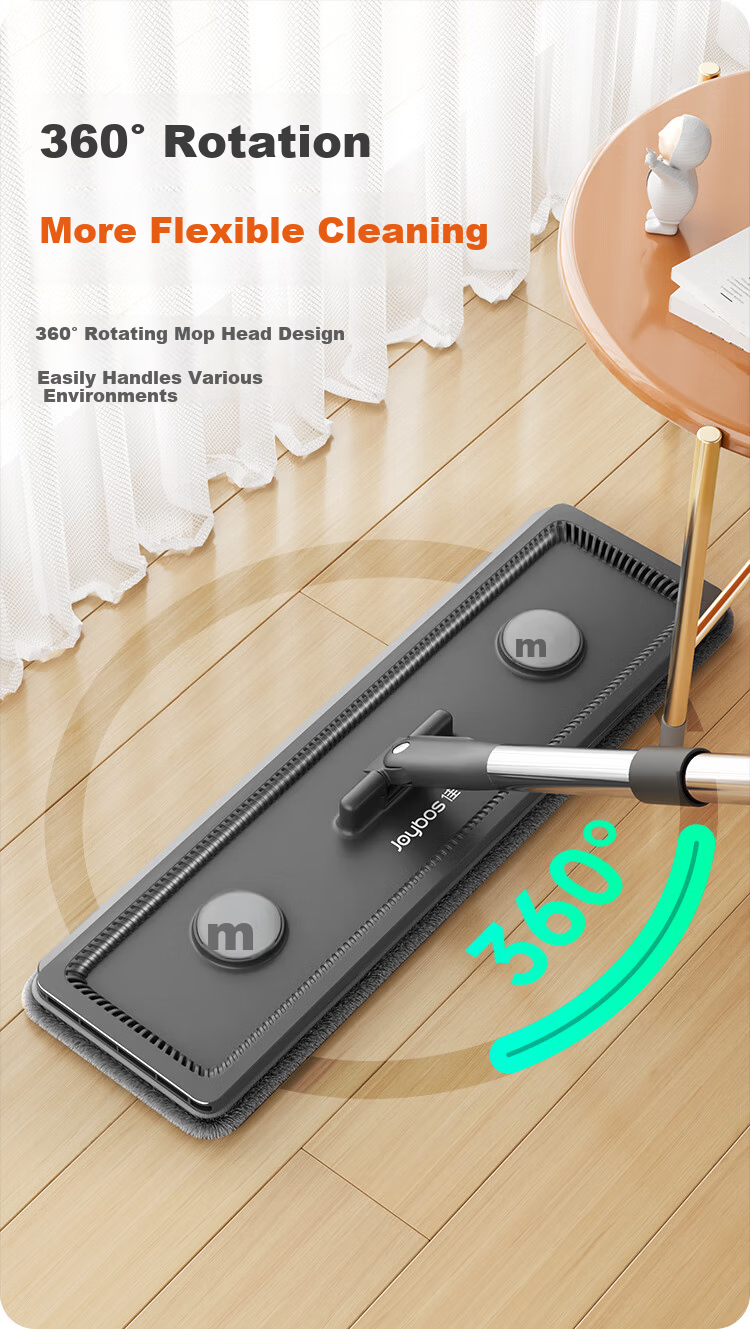 Jiabangshu 40cm Flat Mop with 2 Cloths Household Hands-Free Washing 2026 Mopping Tool Set with Bucket 10