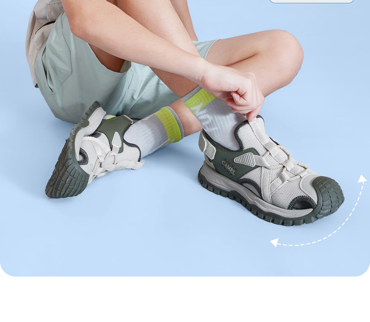 Camel Kids Summer Breathable Closed-Toe Outdoor Casual Beach Sandals Non-Slip Anti-Collision Durable for Older Children 21
