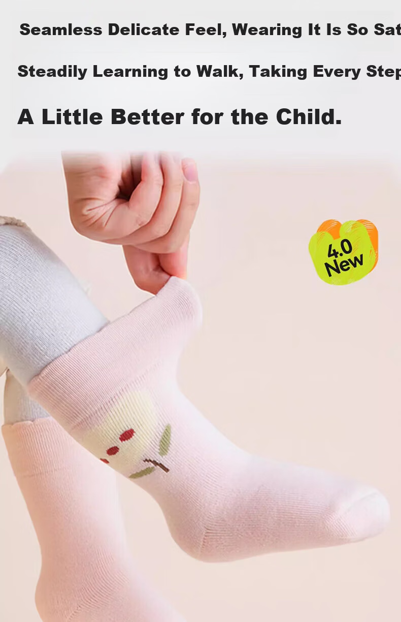 Mianqixiong Baby Socks Pure Cotton Mid-Calf Infant A-Class Autumn Winter Non-Restrictive Girls Children's Cotton Socks - H041-M 2