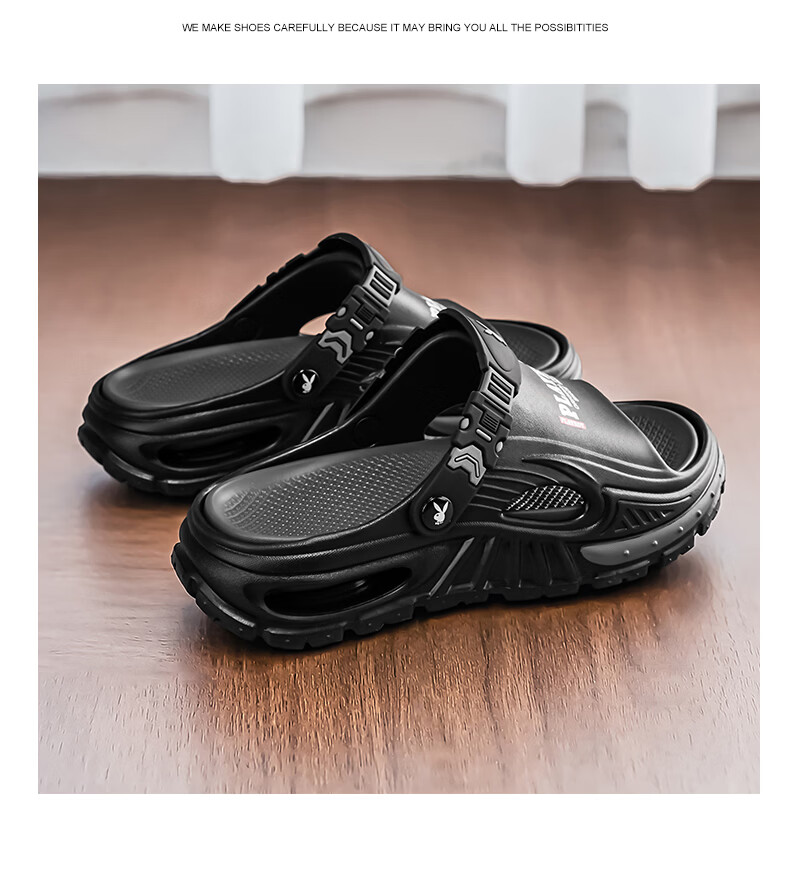PLAYBOY 2026 Summer New Open Toe Sandals Men Soft Sole Casual Slip-On Outdoor Beach Shoes 22