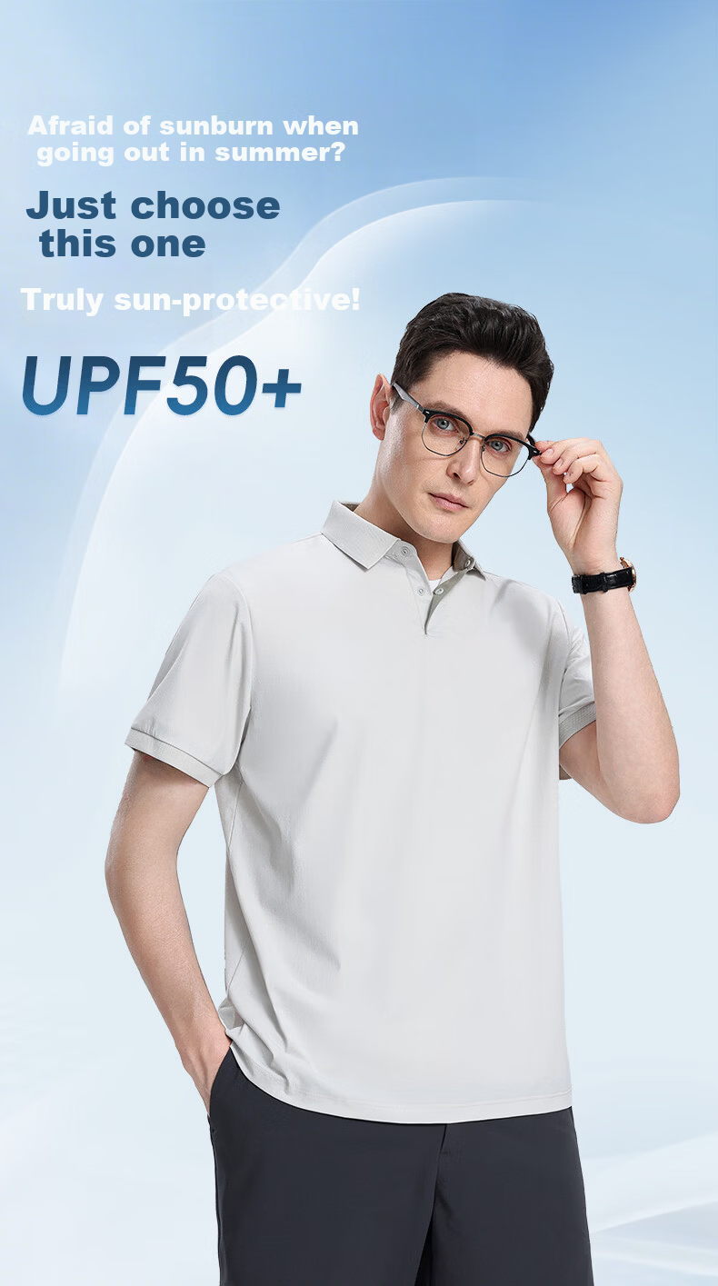 ROMON 7A Antibacterial Ice Silk Polo Shirt Men's Short Sleeve Cooling Summer Quick-Dry T-Shirt 232 8