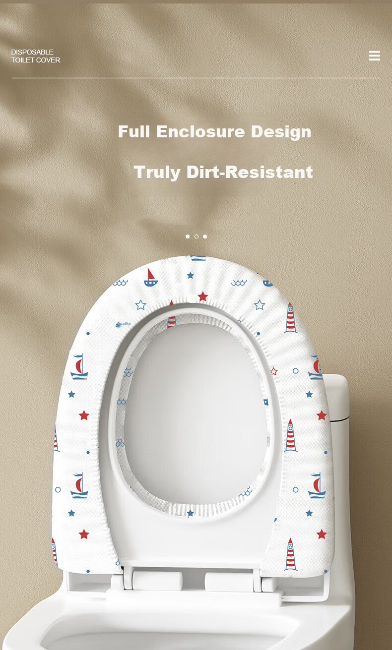Baicaoyuan Disposable Toilet Seat Covers Extra Large Thickened Double-Layer Toilet Ring Independent Packaging Sailboat Print 20 Pieces 6