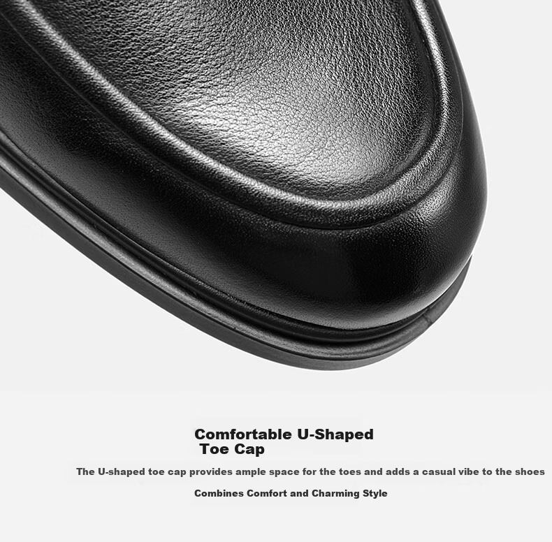 HLA Men's Versatile Loafers, Soft Leather Casual Slip-On Shoes HAAPXM1EBG028, Black, Size 42 10