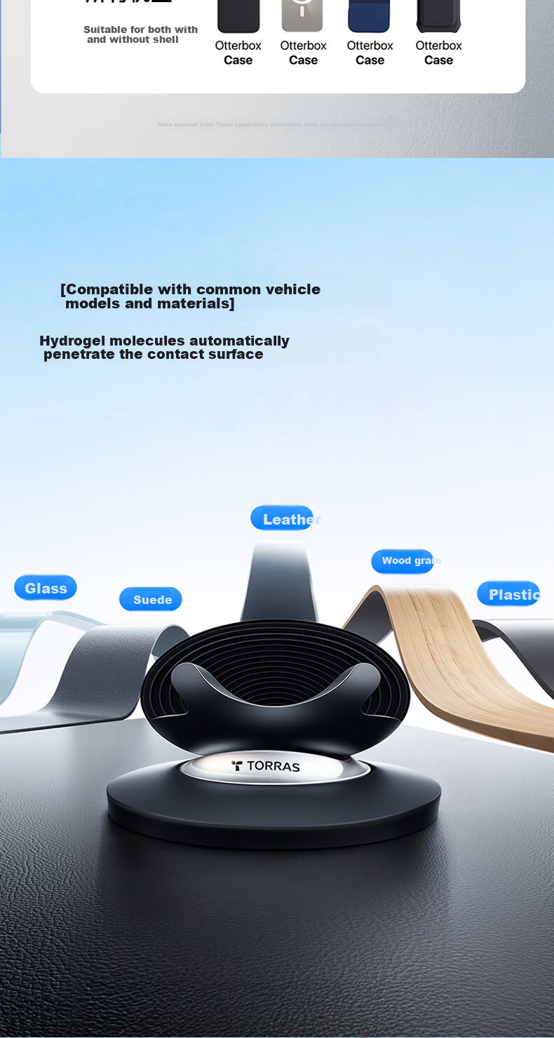 TORRAS Car Phone Holder Dashboard Non-Slip Silicone Mount for Car Navigation [2025 New Model] 9