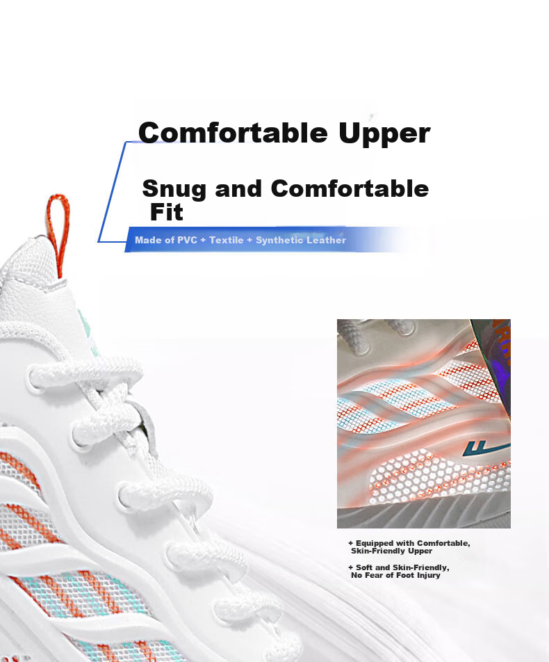 Warrior Men's Sports Shoes 2026 Summer New Men's Versatile Thick-Soled Breathable Casual Trendy Shoes White/Orange Size 39 2