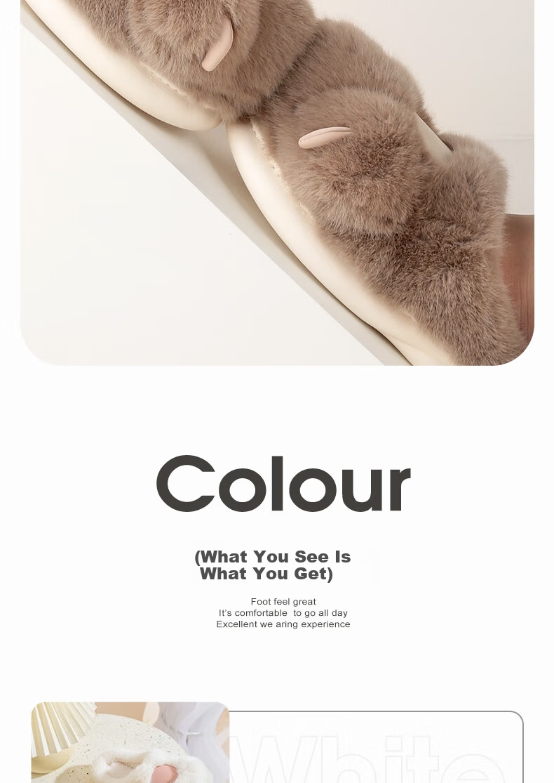 Daxixiansen Ice Cream Popsicle Slippers for Women, Autumn And Winter Cute Warm Furry Slippers, Non-Slip Home Soft-Soled Slippers 12