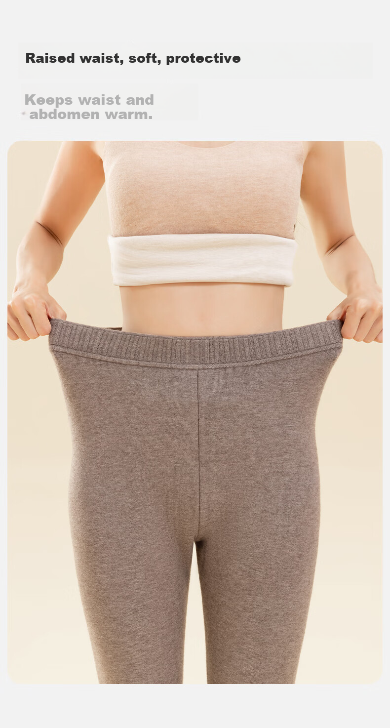 MiiOW Women's Winter Cotton Pants Fleece Lined Thick Wool Warm Pants Anti-Cold Extra Thick High Waist Fleece Trousers for Middle-aged and Elderly Northeast 10